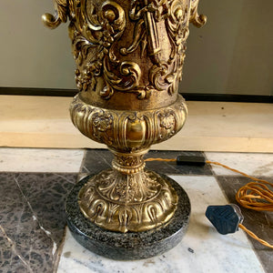 Large and Heavy Decorative Brass Table Lamp