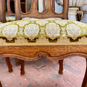 Set of Four Antique French Oak Dining Chairs