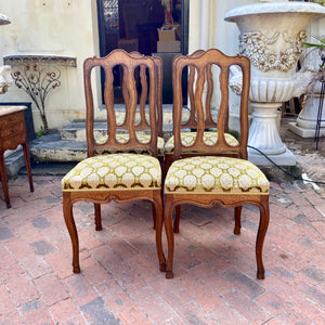 Set of Four Antique French Oak Dining Chairs