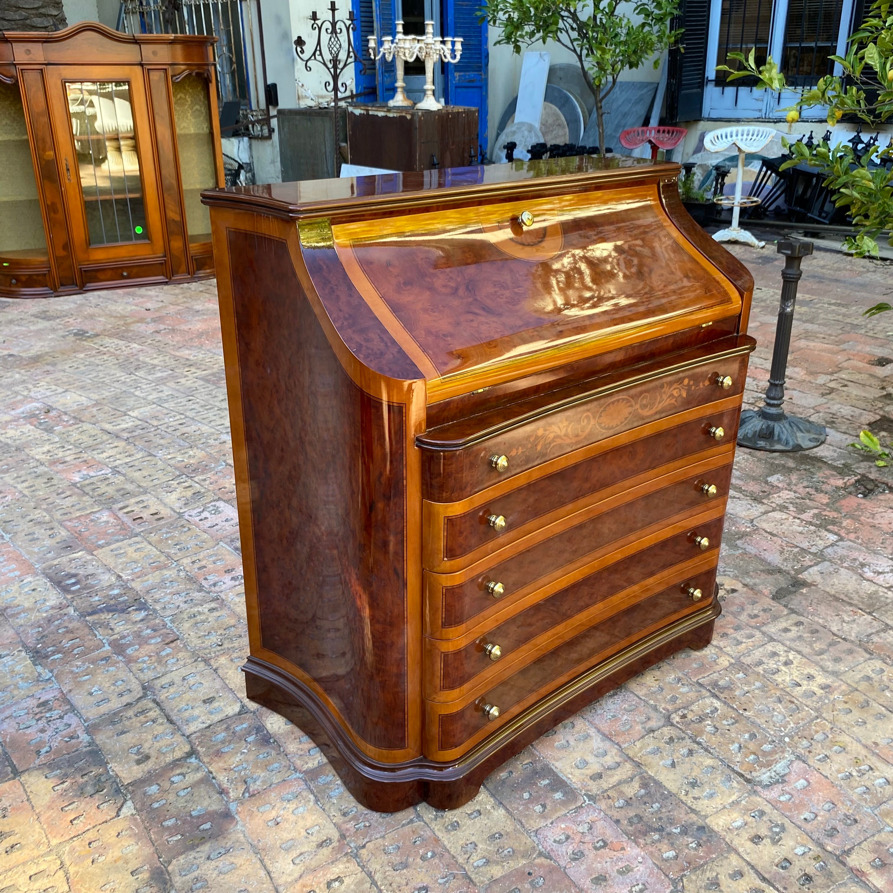 Antique French Polished Writing Bureau