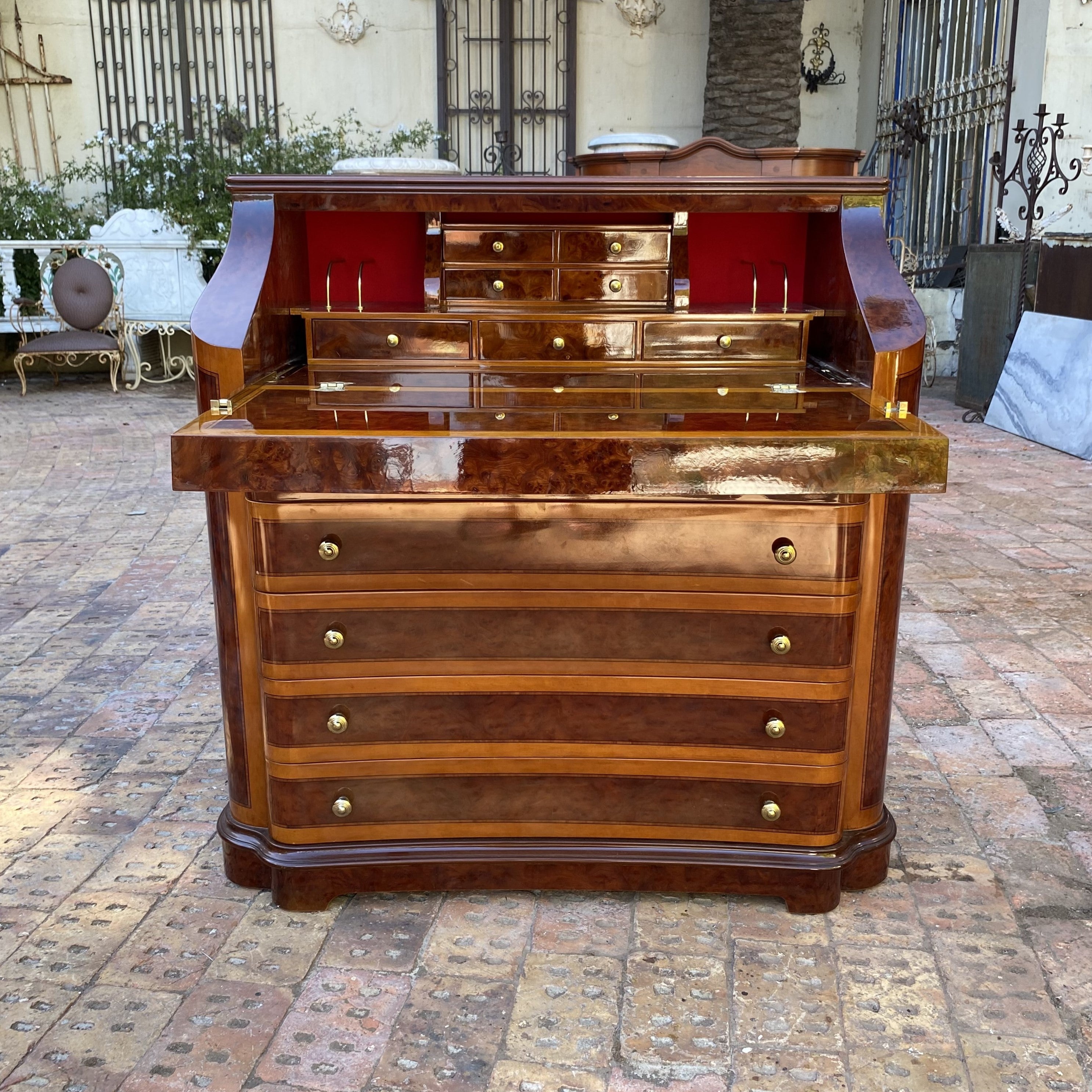 Antique French Polished Writing Bureau