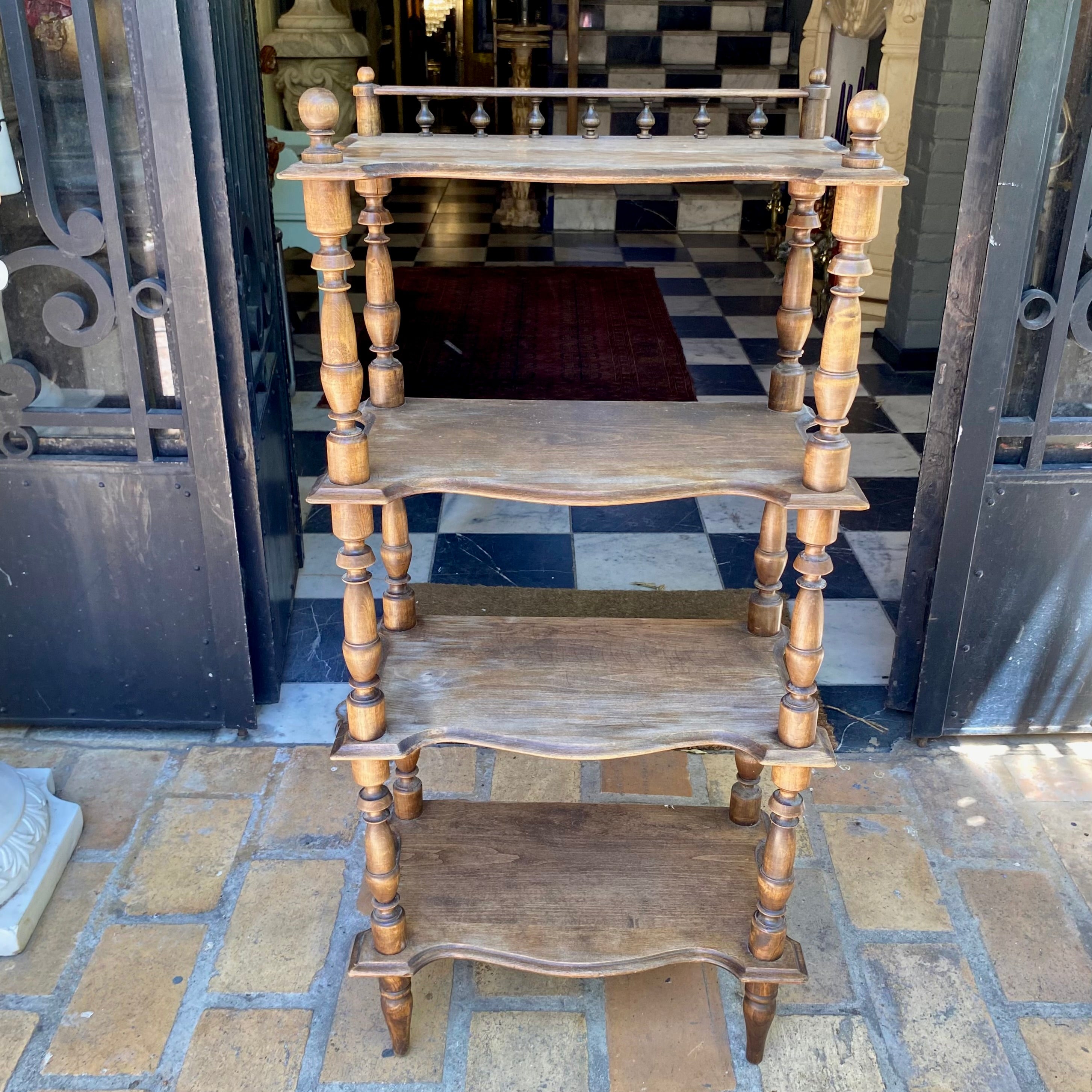 Antique Carved Oak Display Shelf - SOLD