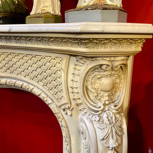 Vintage Carved Fireplace with Marble top