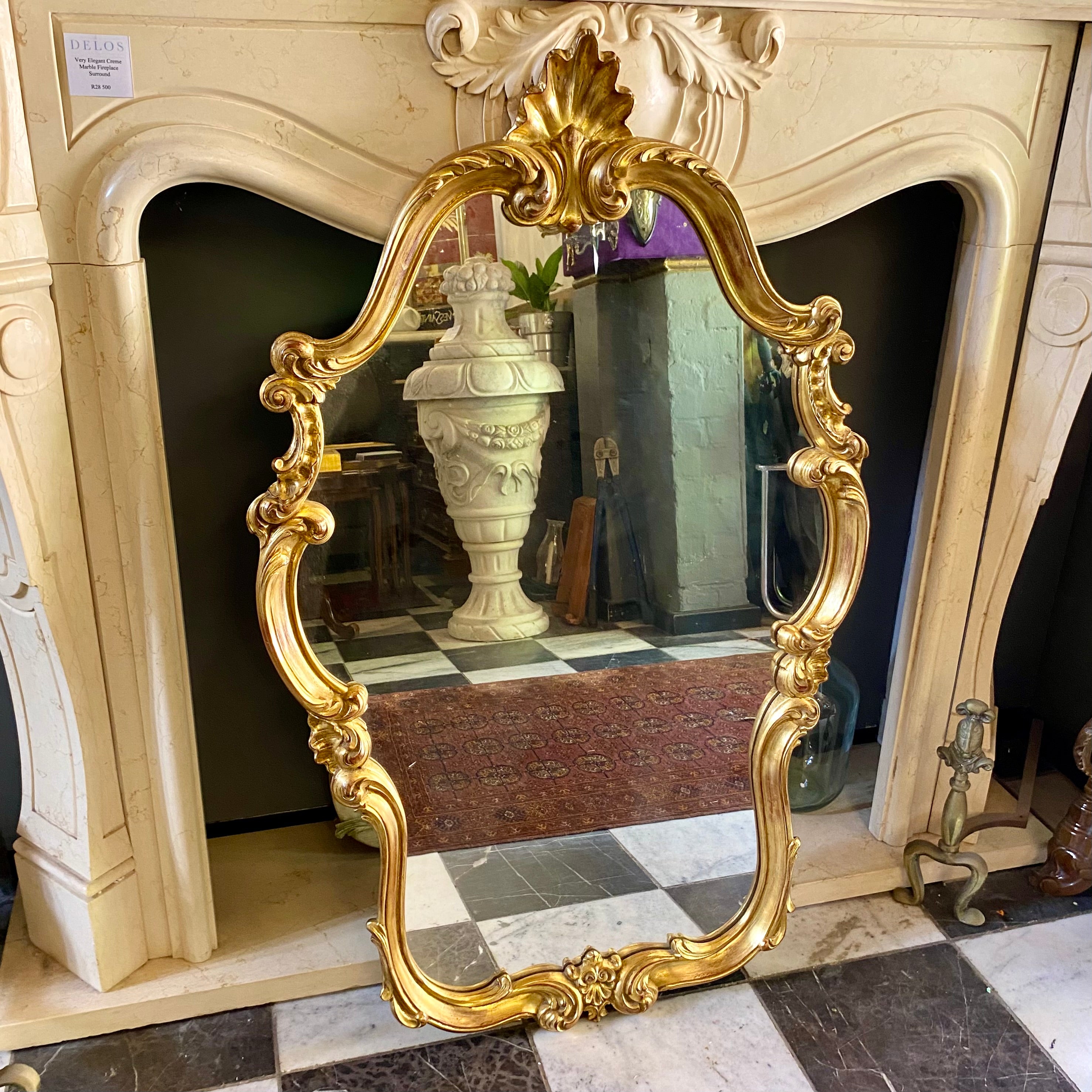 Gorgeous Antique Gilt Gold French Mirror