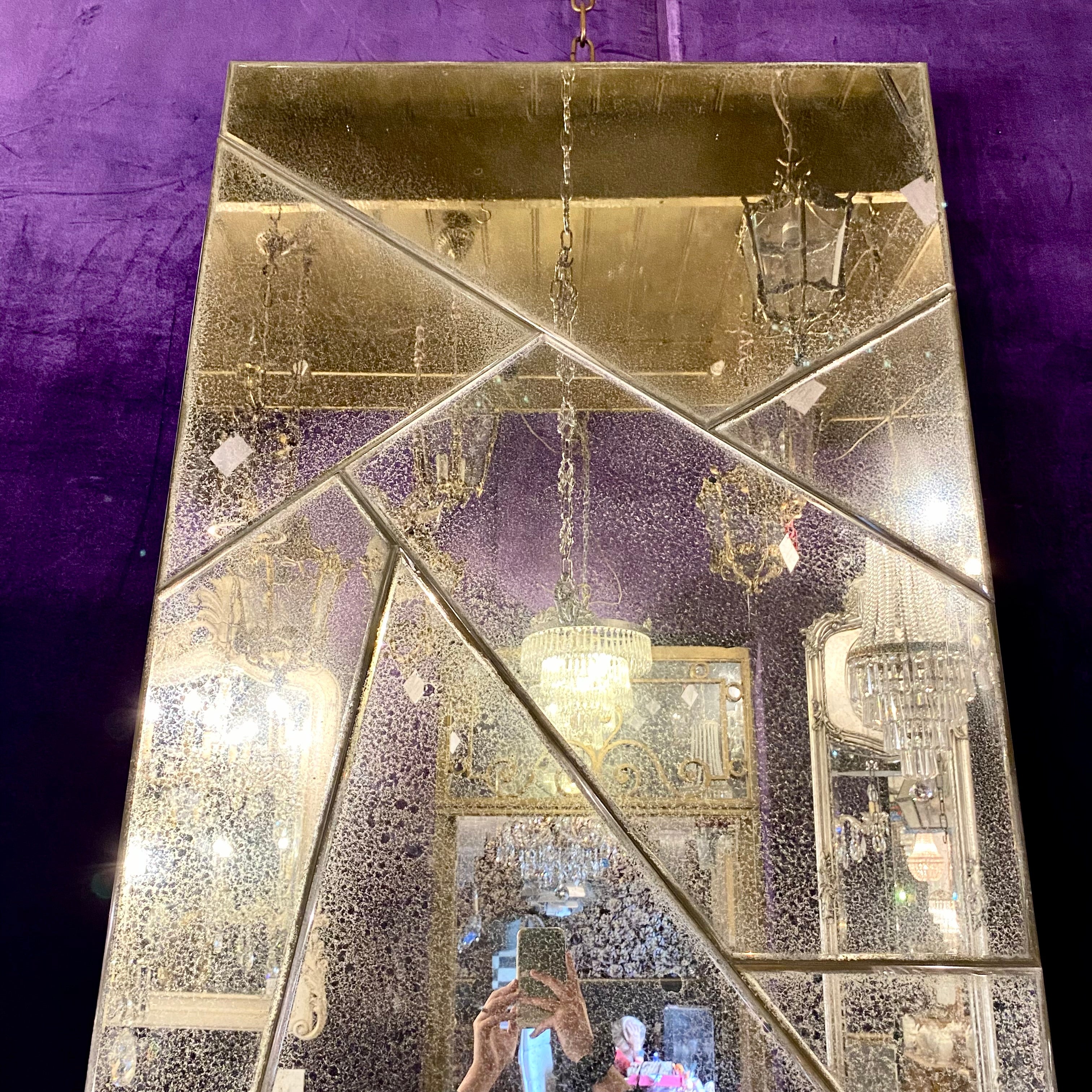 Aged Contemporary Panel Mirror