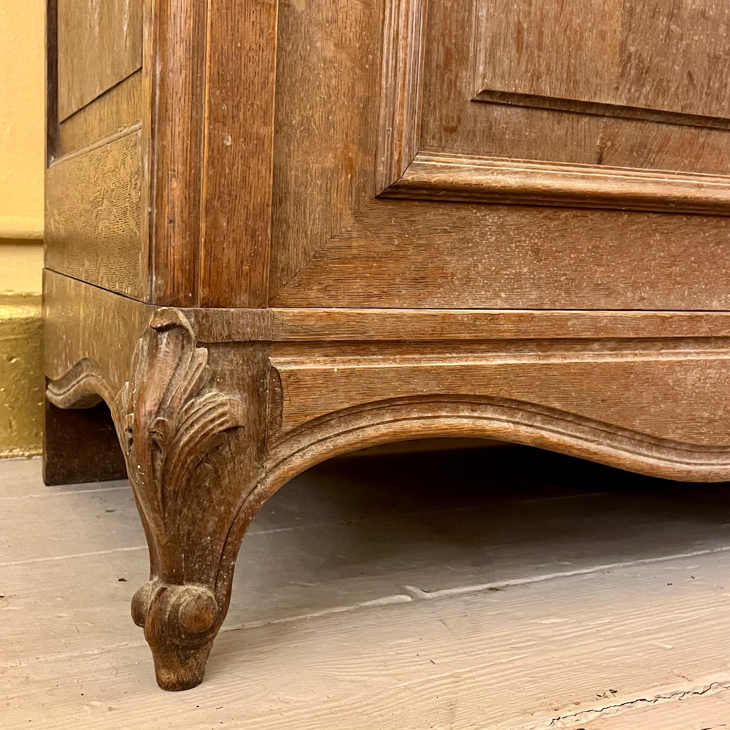 Antique Carved French Oak Display Cabinet