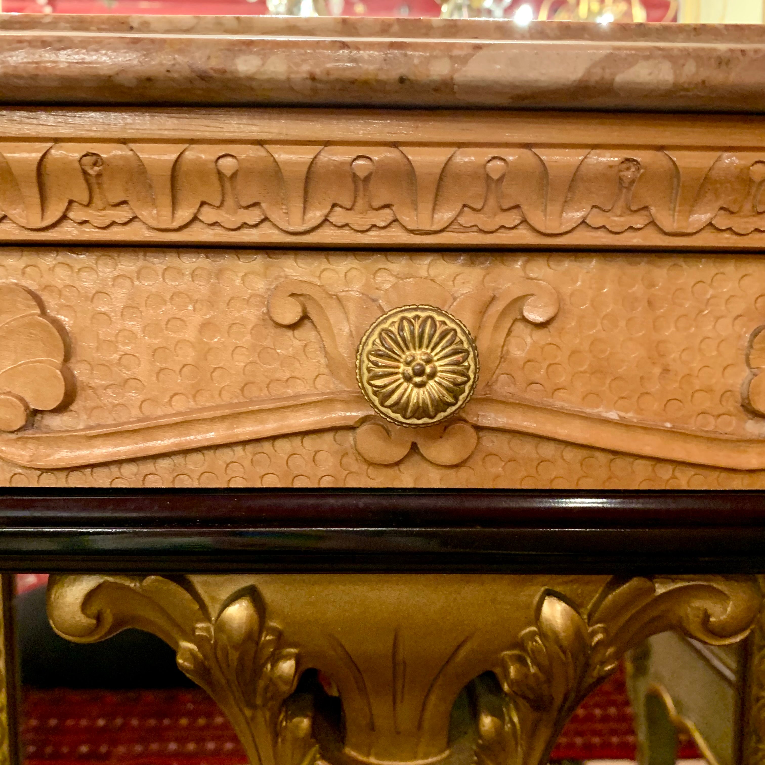 Pair of Italian Empire Era Mirrored Bedside Pedestals - SOLD