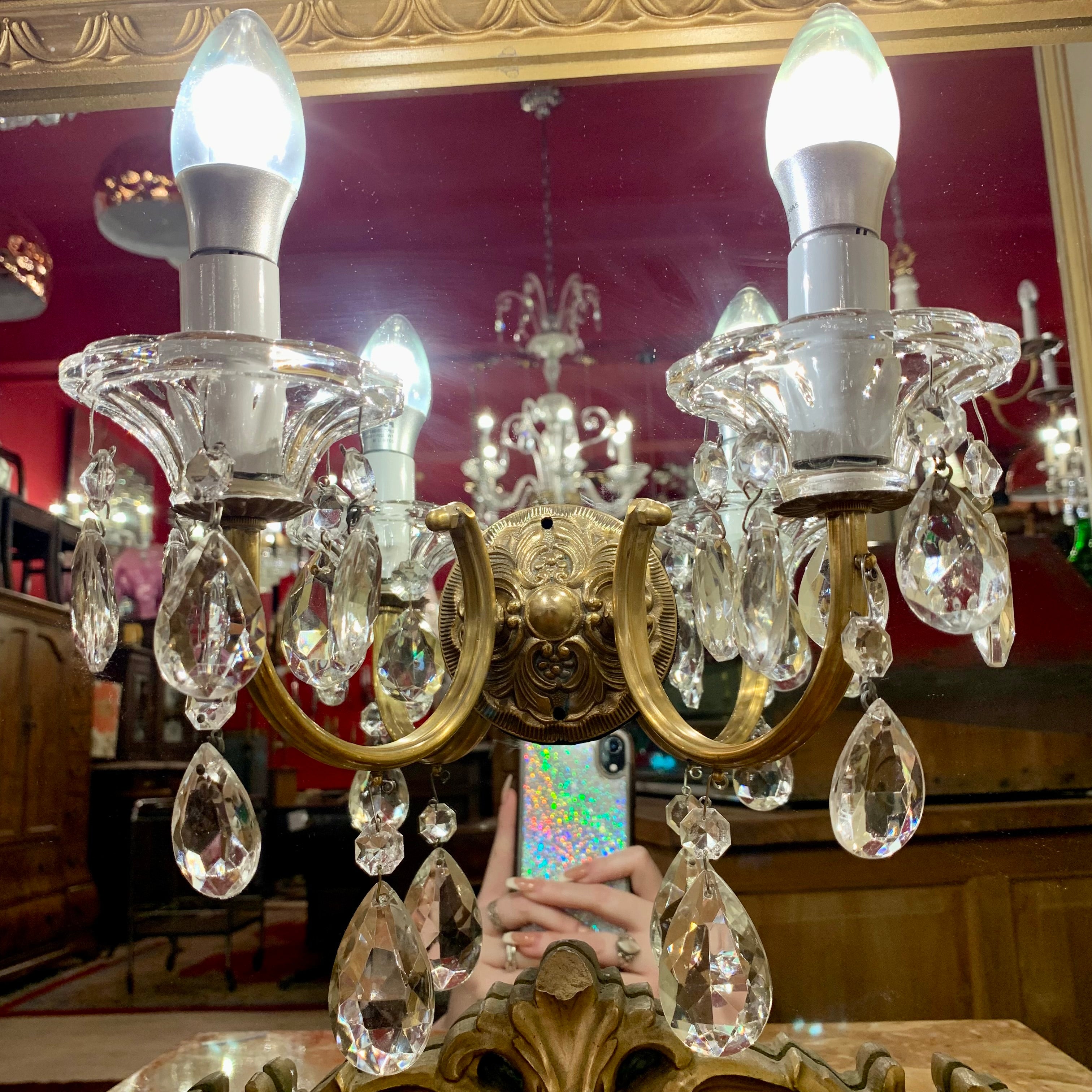 Pair of Italian Empire Era Mirrored Bedside Pedestals - SOLD