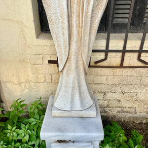 Hand-Carved White Marble Statue of Mary, 125cm