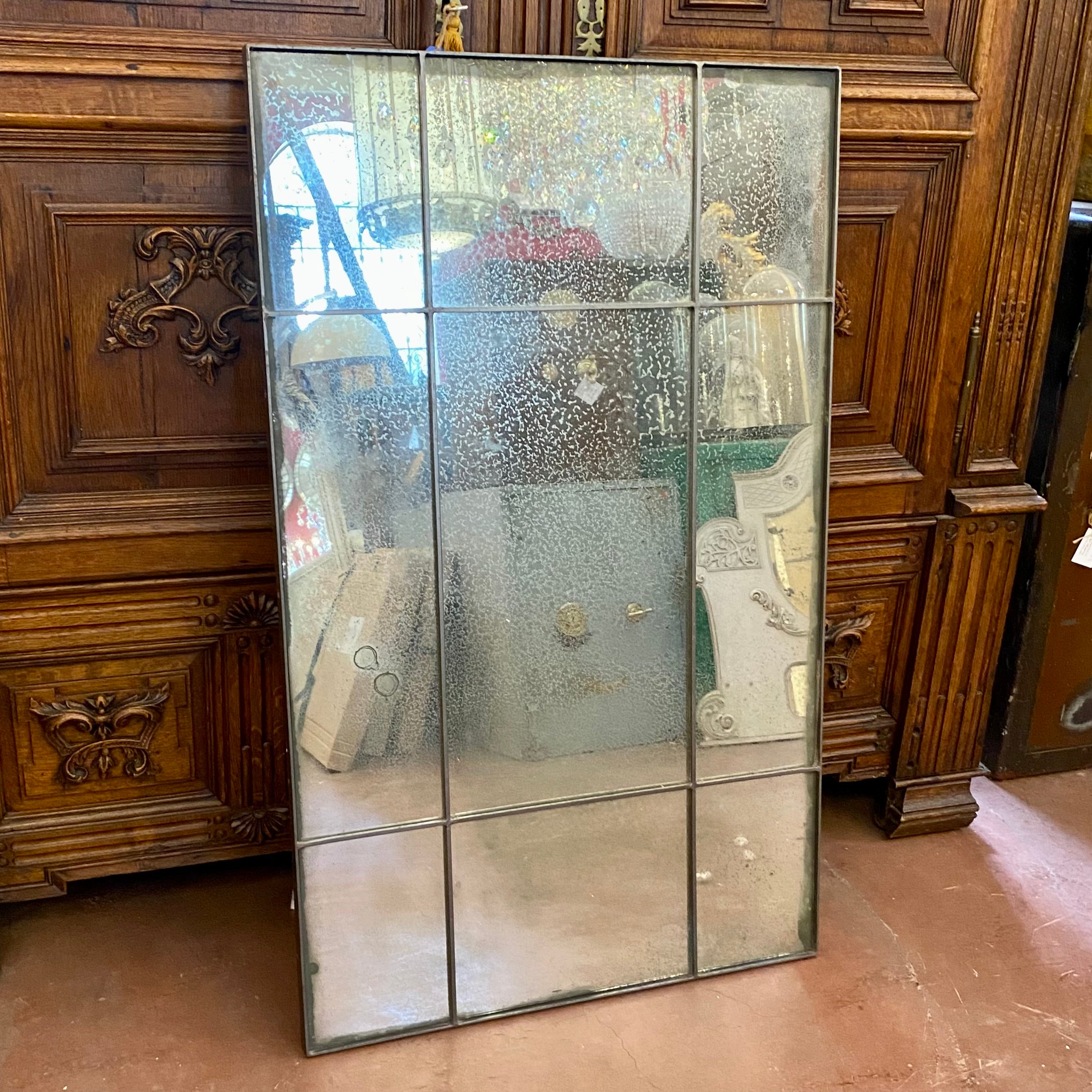 Aged Venetian Panel Mirror