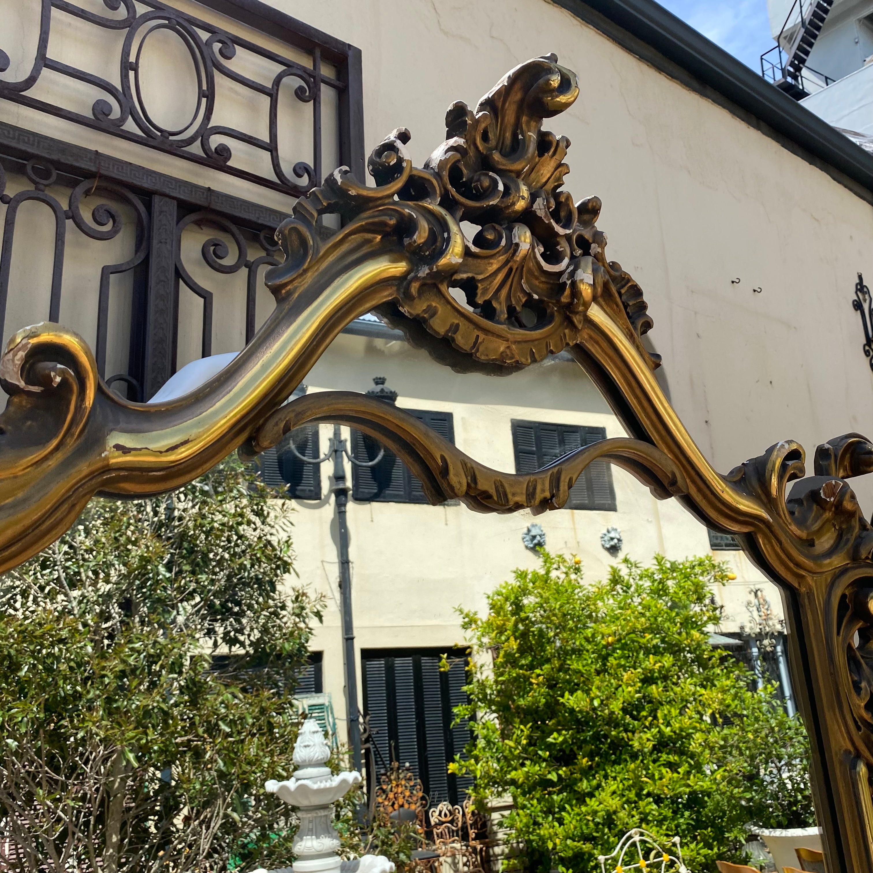 Antique Gilt Wood Mirror and Console Set with Marble Top - SOLD