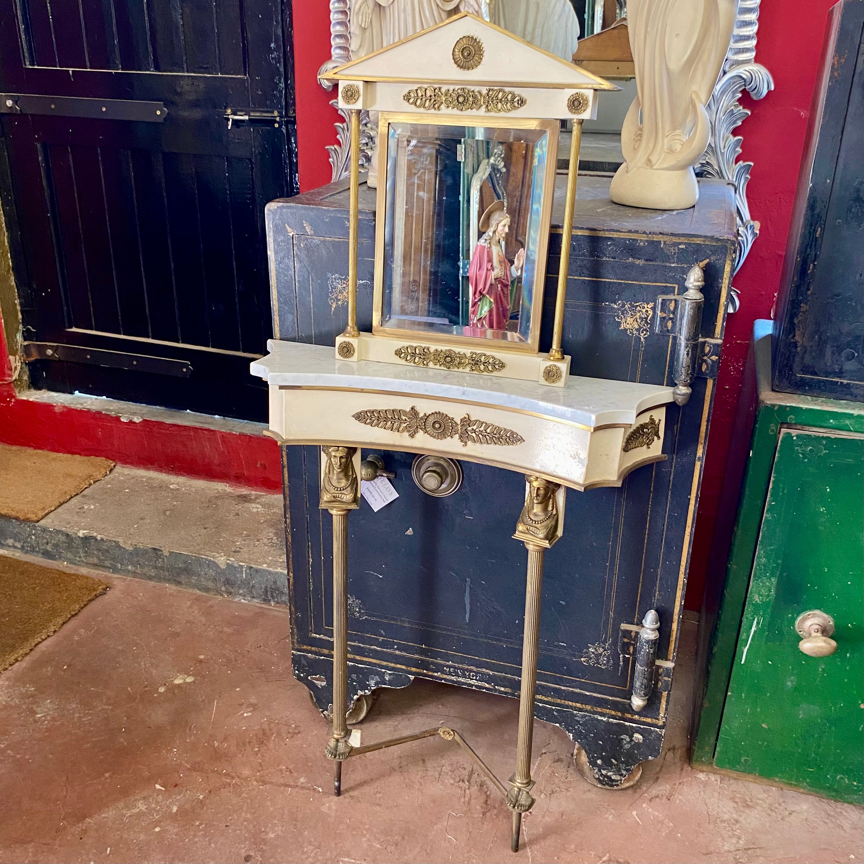 Petite Wall Console with Marble Top