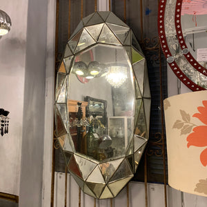 Contemporary and Geometric Oval Aged Mirror