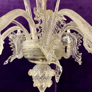 Antique Clear Glass Murano Chandelier