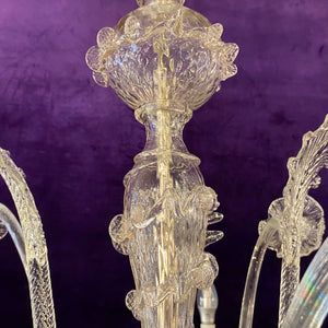 Antique Clear Glass Murano Chandelier