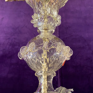 Antique Clear Glass Murano Chandelier