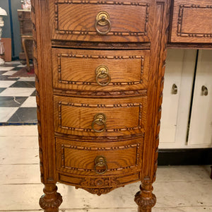 Rare Antique Empire Era Oak Dressing Table