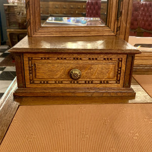 Rare Antique Empire Era Oak Dressing Table