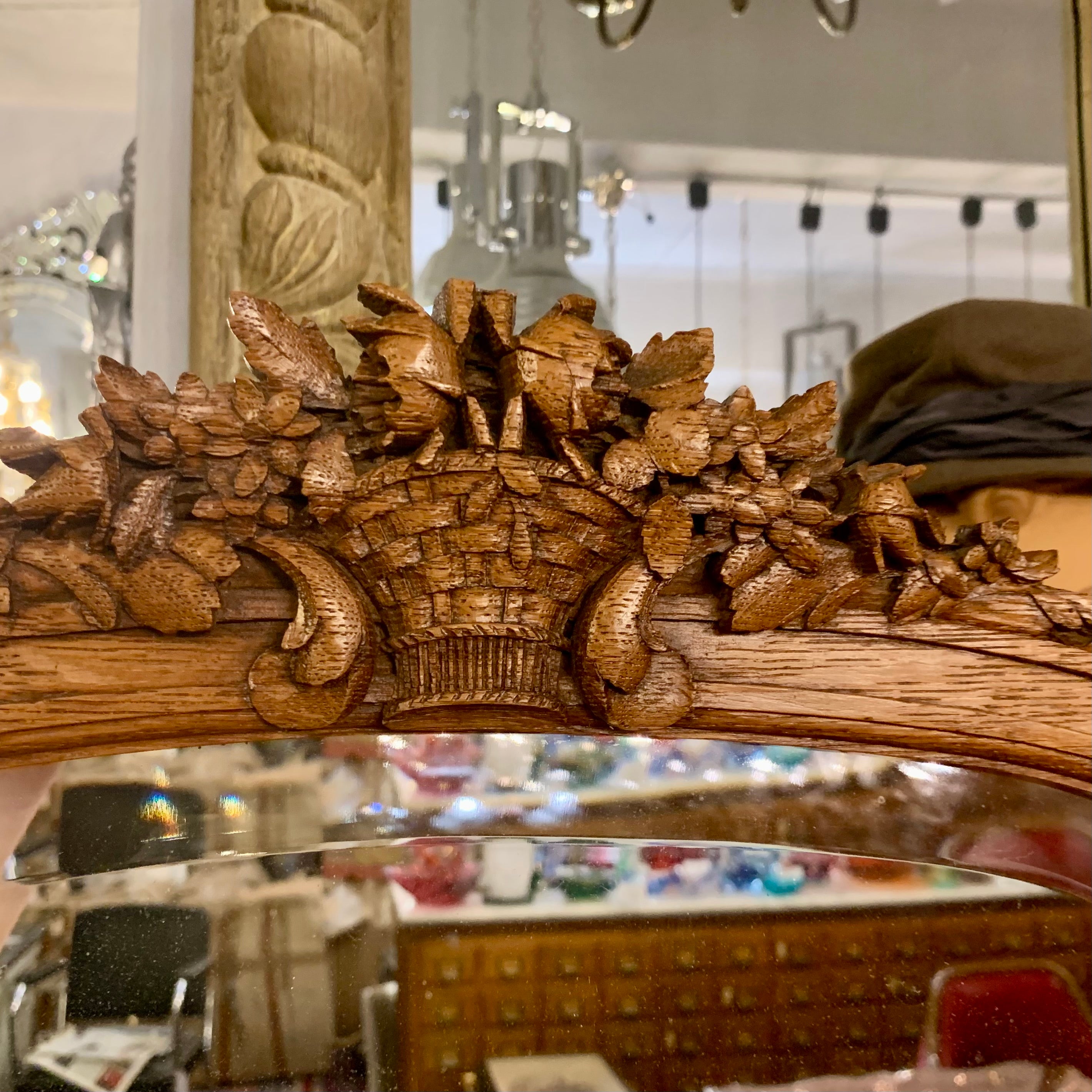 Rare Antique Empire Era Oak Dressing Table