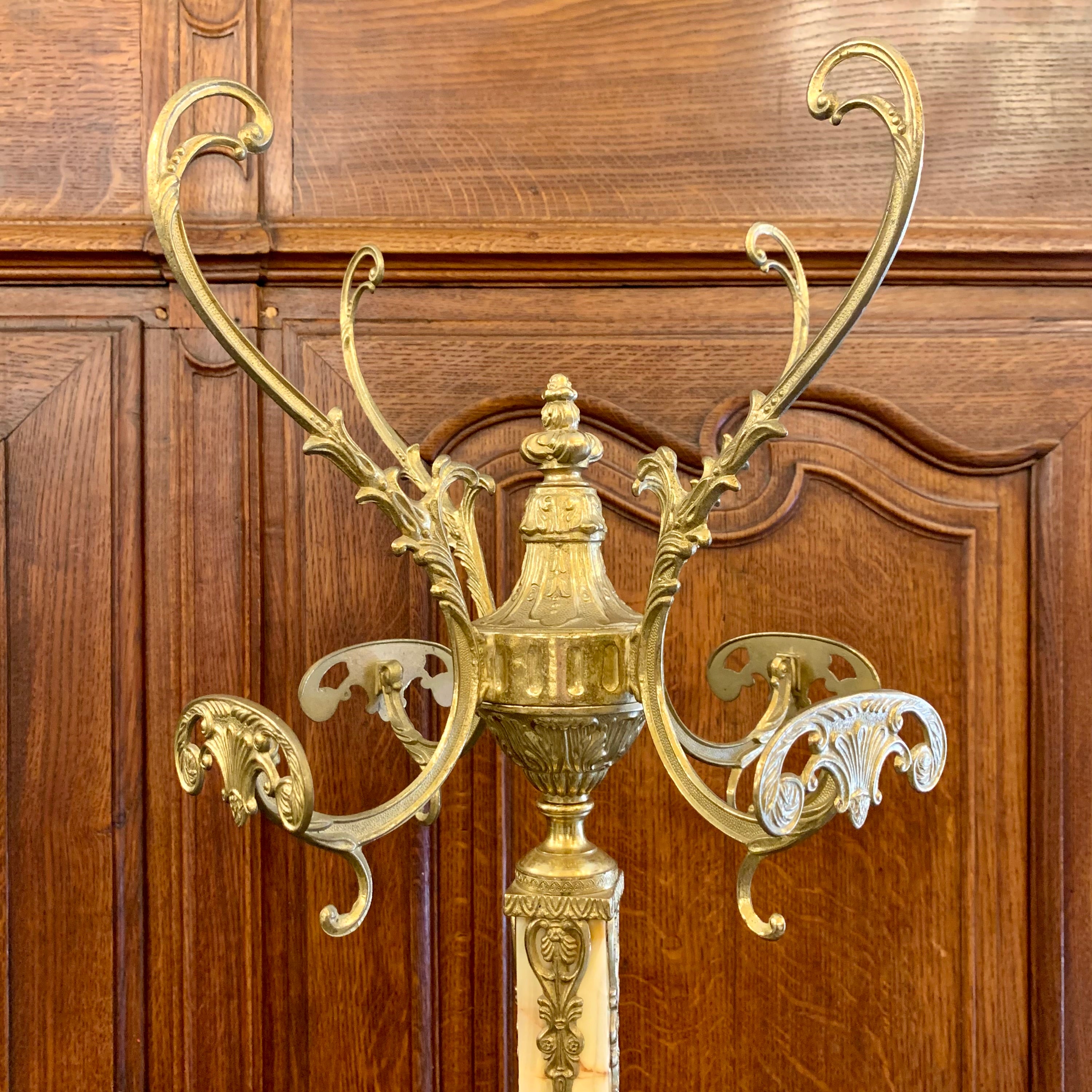 Beautiful Cast Brass and Onyx Coat Stand