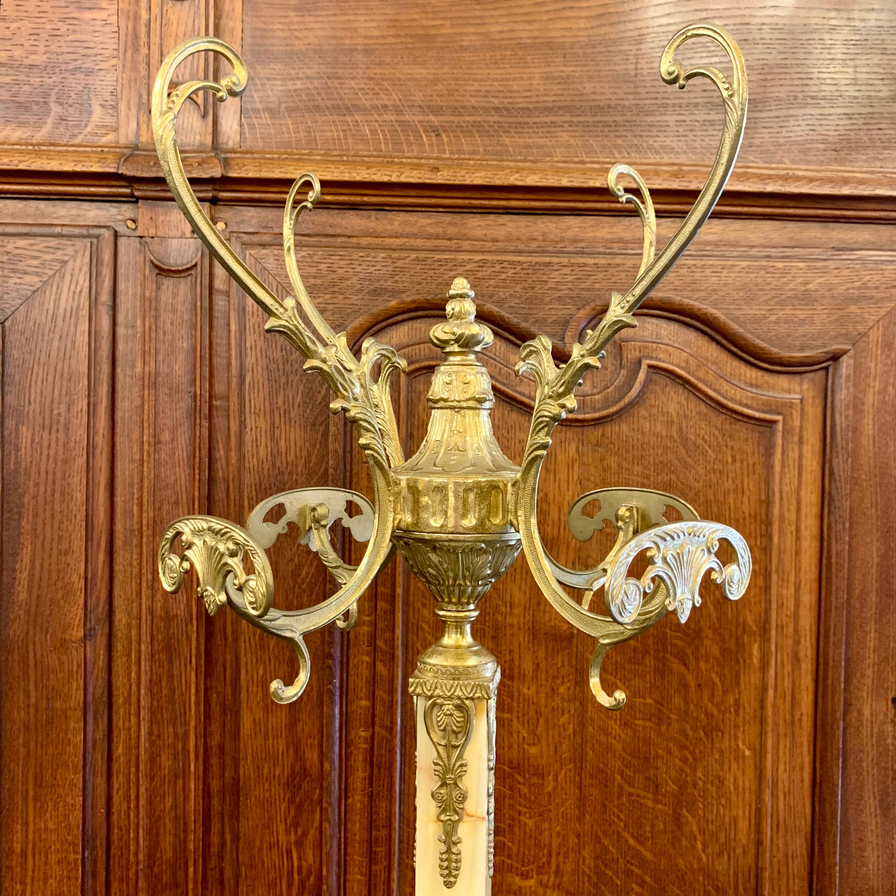 Beautiful Cast Brass and Onyx Coat Stand