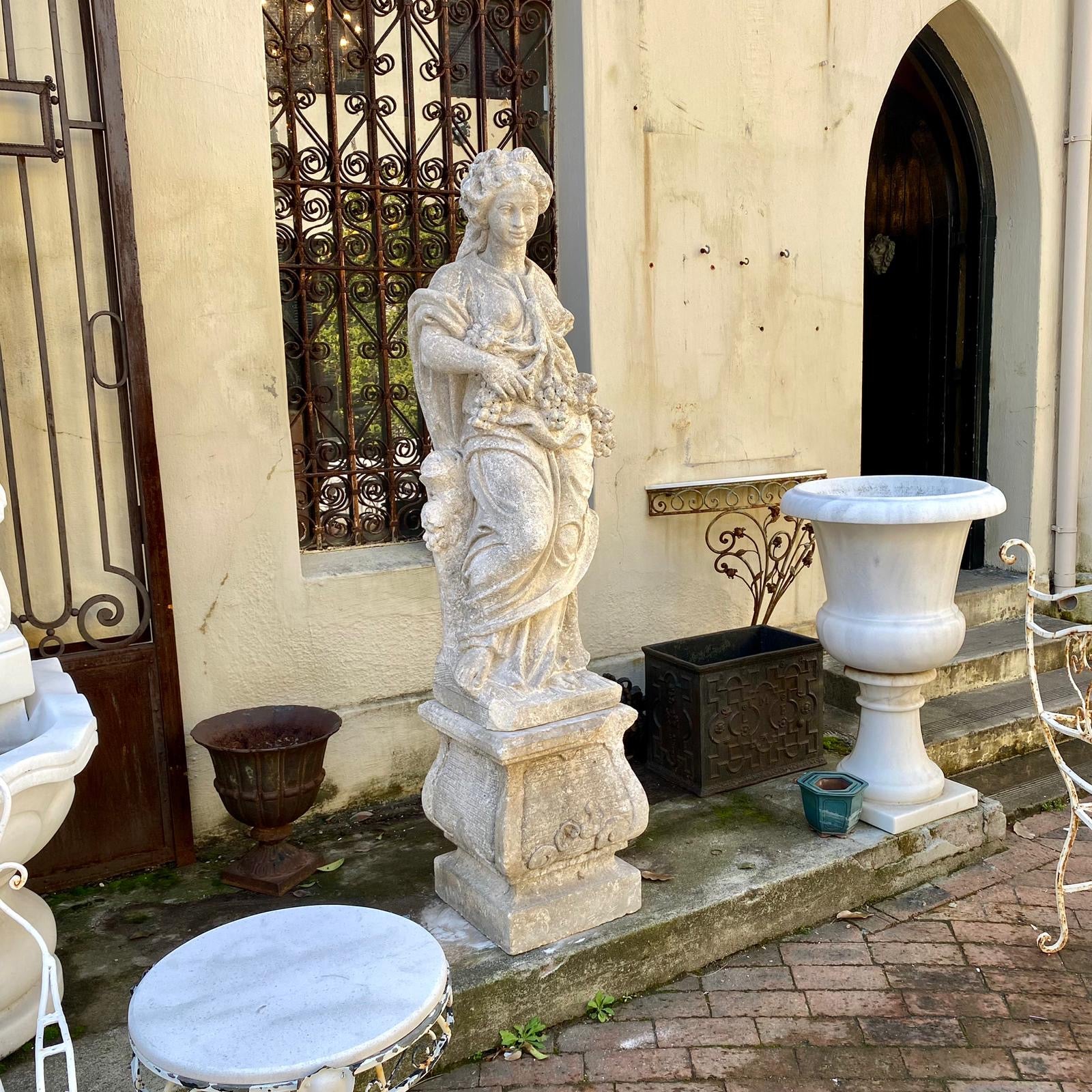 Beautiful Lime Stone Statue of a Grecian Woman