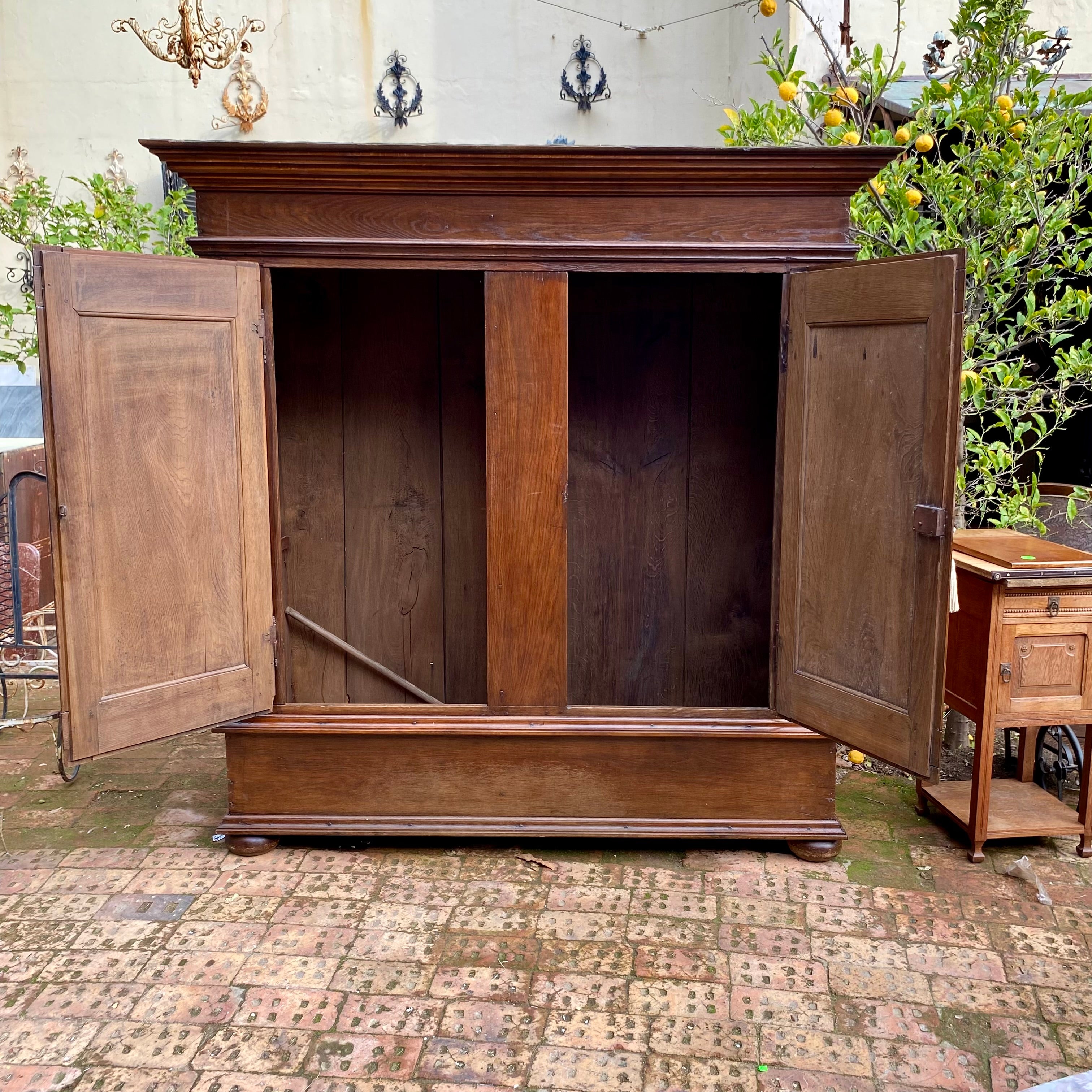 Large and Heavy Antique Oak Cabinet