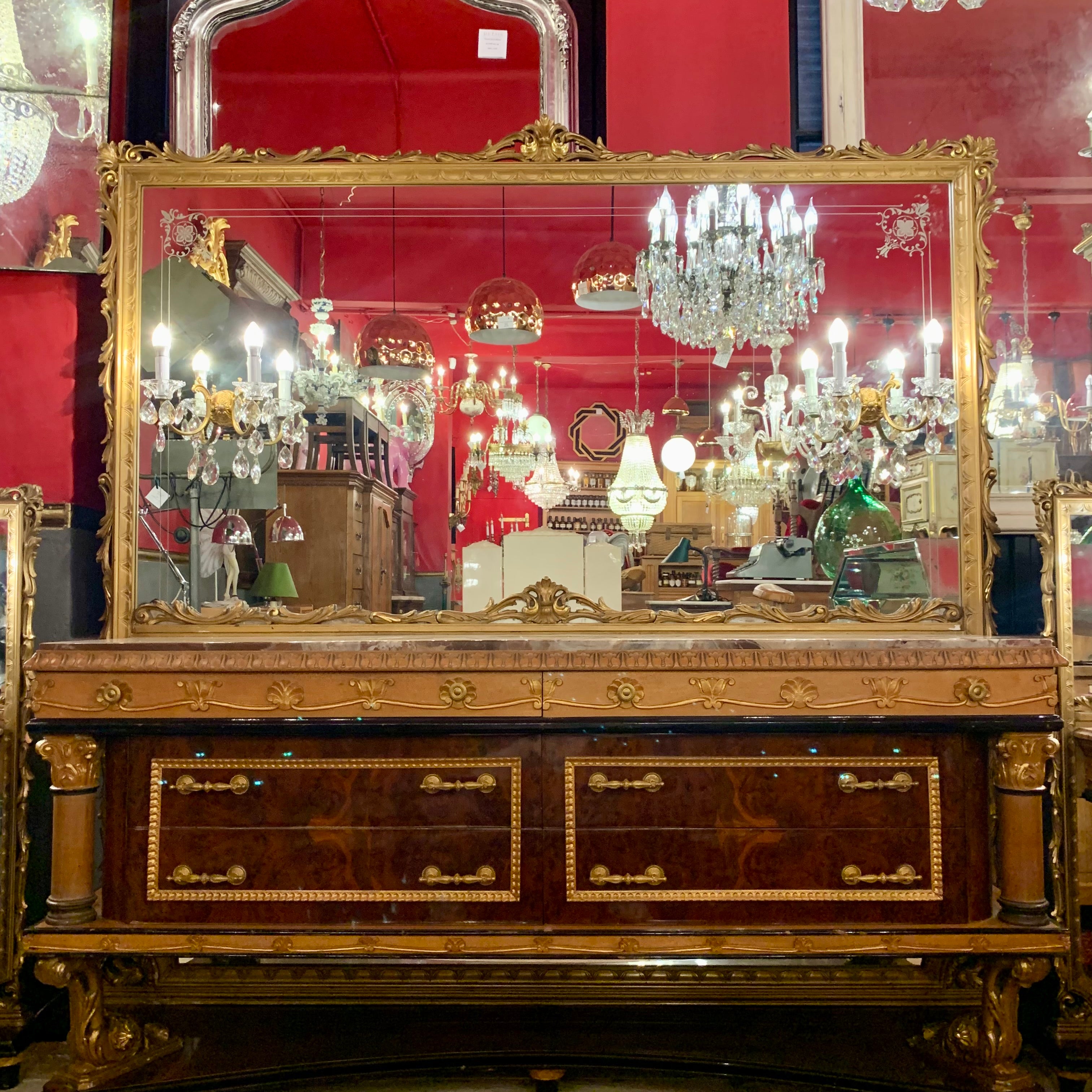 Unique Italian Empire Style Cabinet & Mirror