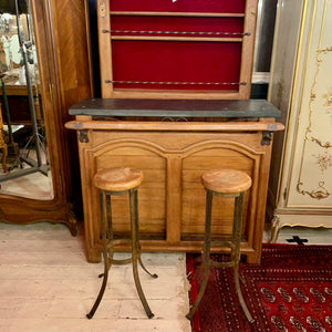 Antique Oak Bar with Stools