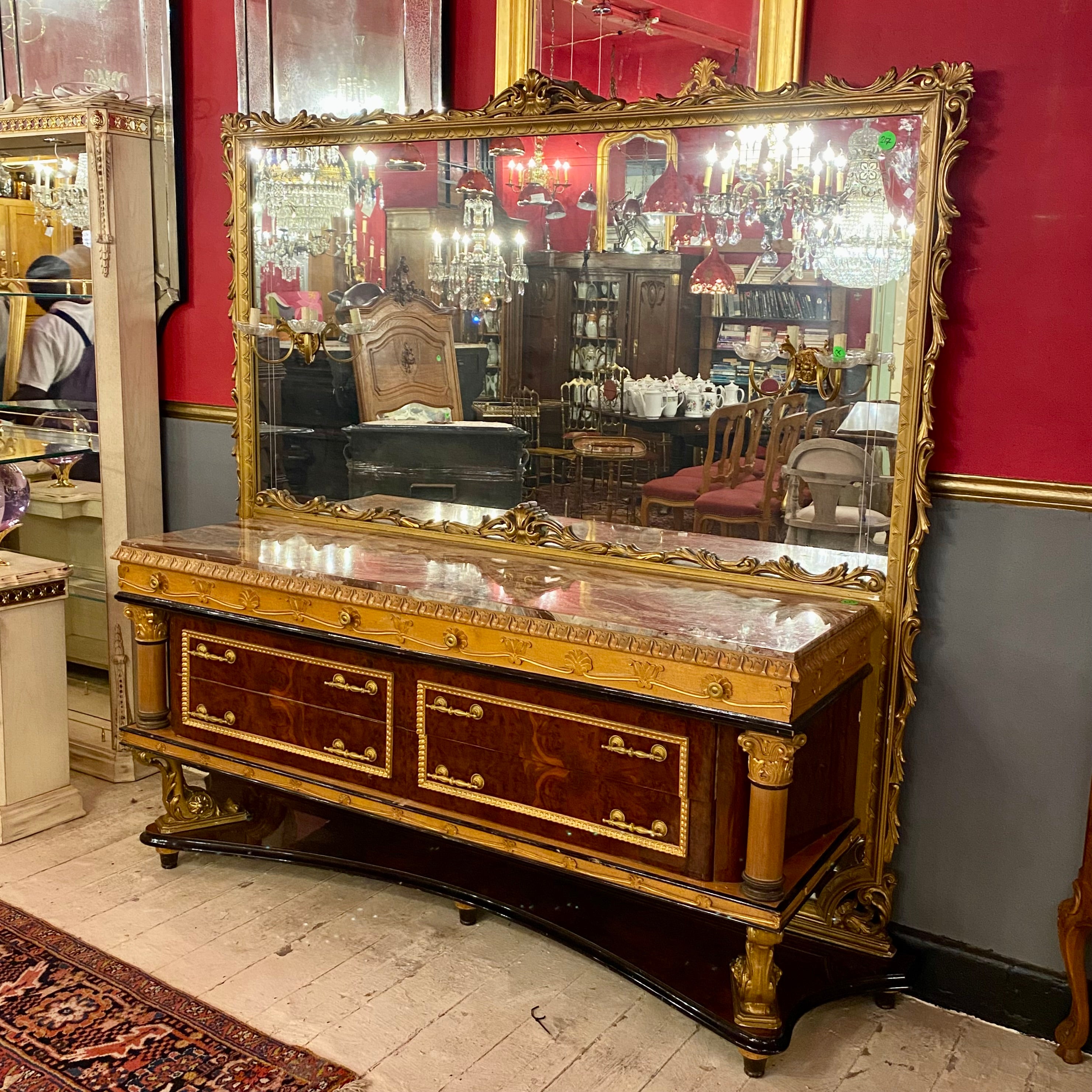 Unique Italian Empire Style Cabinet & Mirror