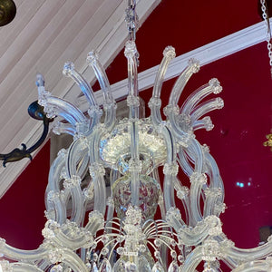 Extremely Rare Antique Maria Theresa Chandelier with Murano Flowers - SOLD