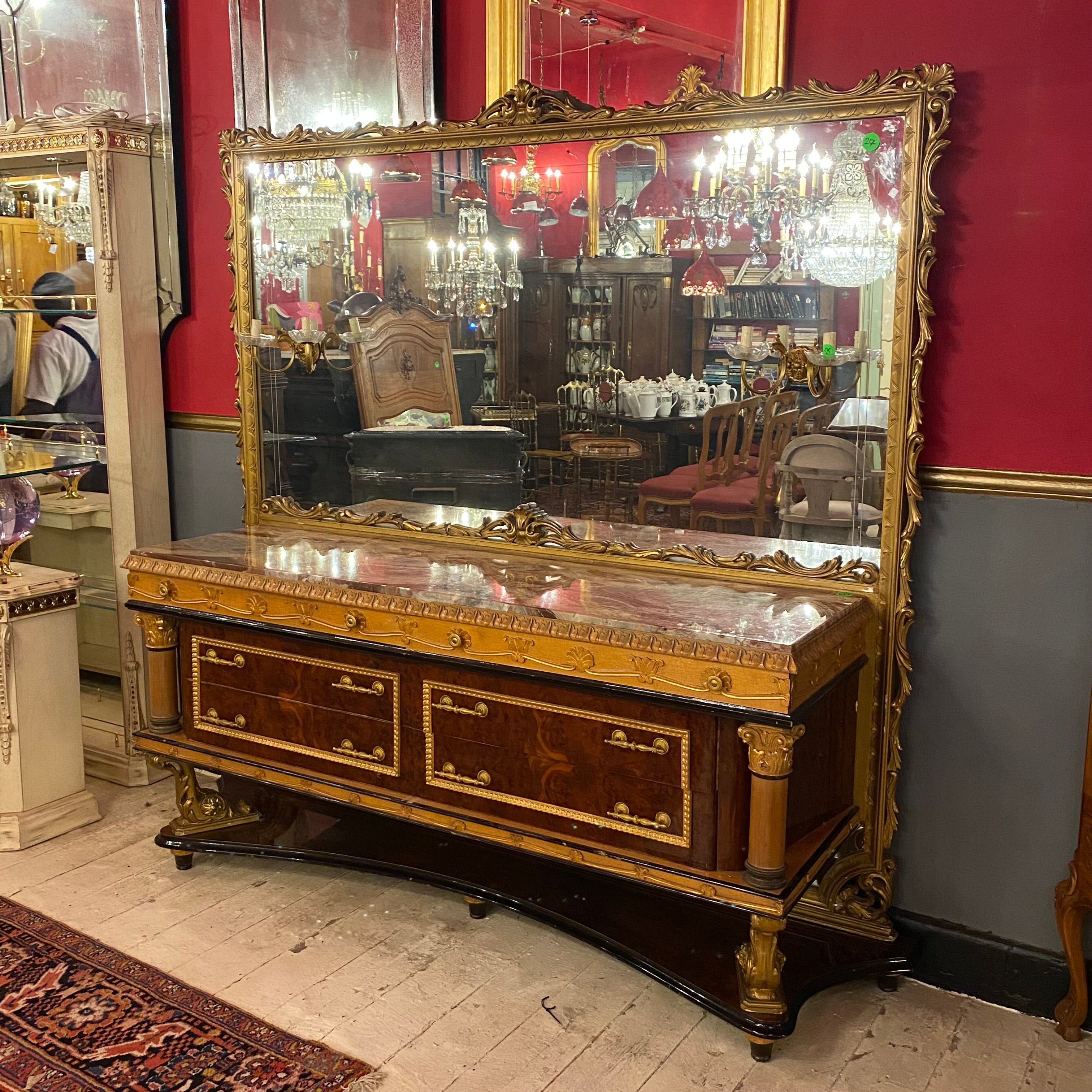 Unique Italian Empire Style Cabinet & Mirror