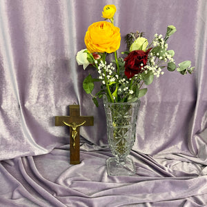 Bronze Corpus Crucifix on Wooden Cross