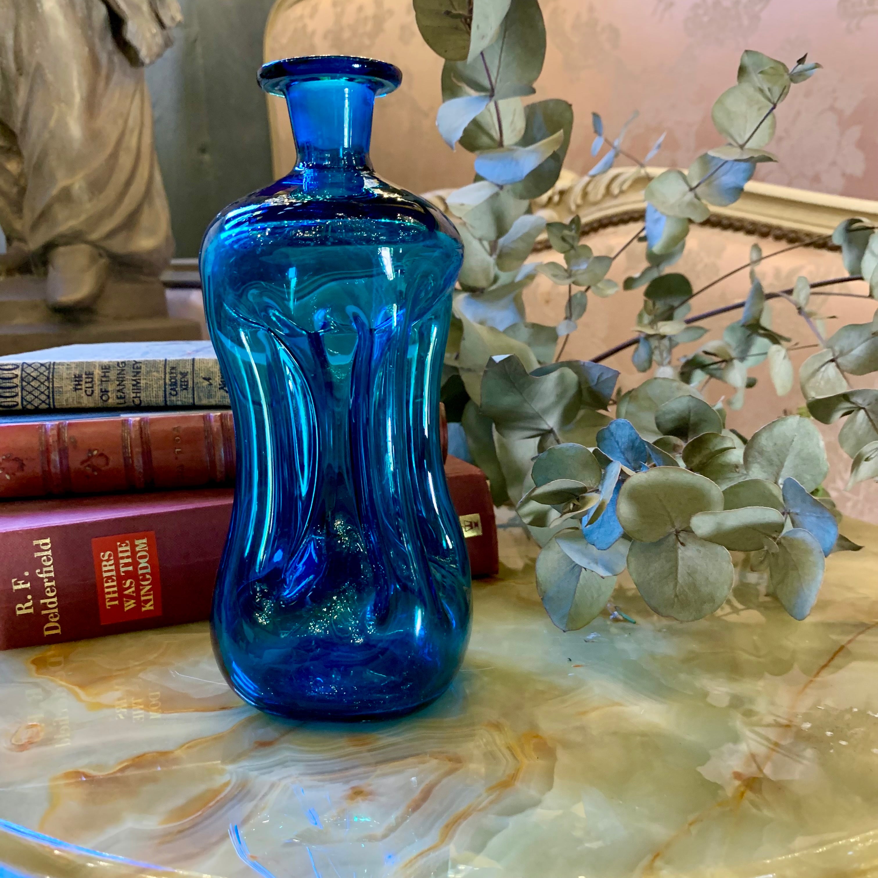 Vintage Deep Blue Murano Bottle