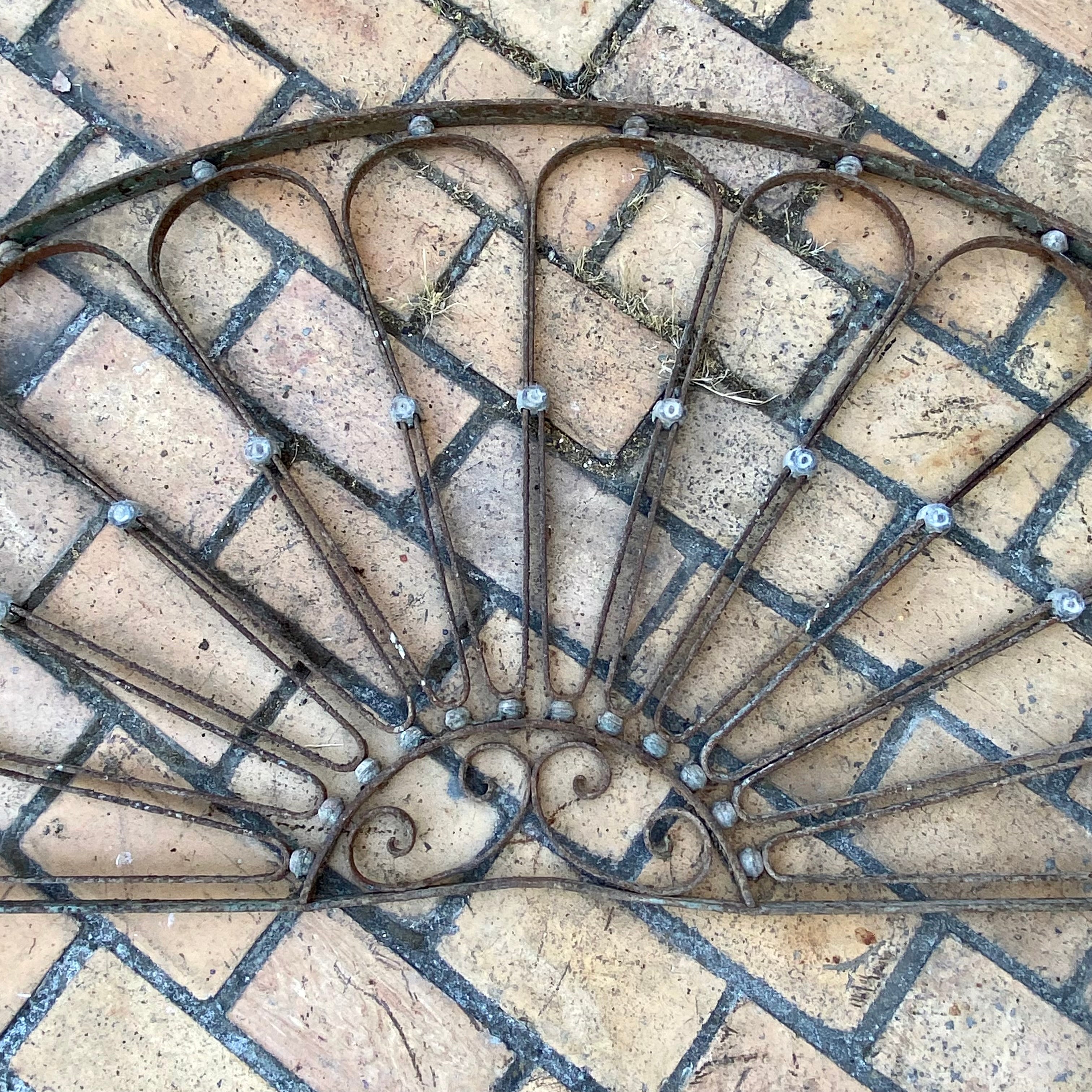 Very Large Antique Forged Steel Fanlight