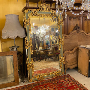 Antique French Mirror with Gold Carved Detail