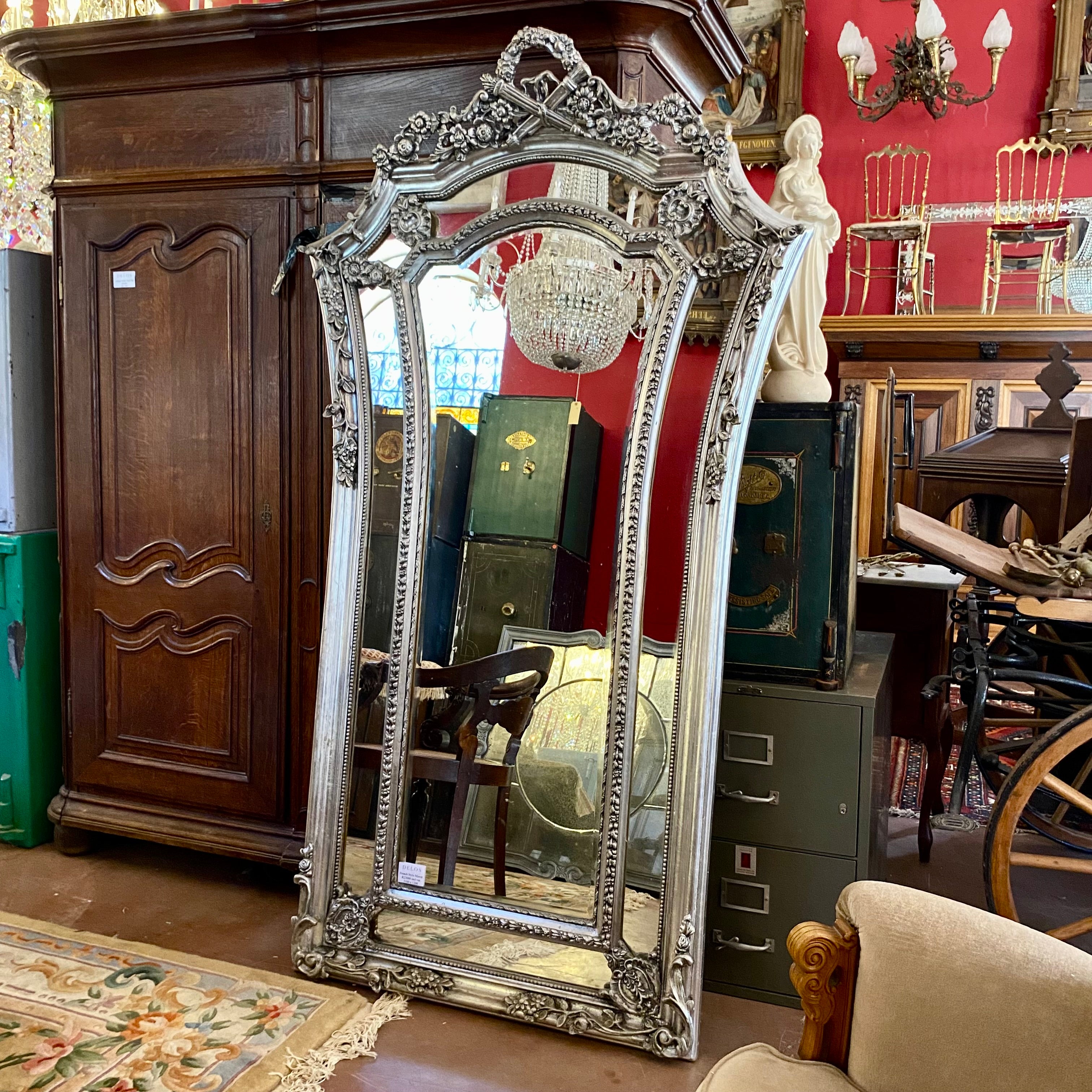 French Style Mirror with Detailed Carvings