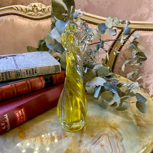 Clear and Yellow Twisted Murano Vase