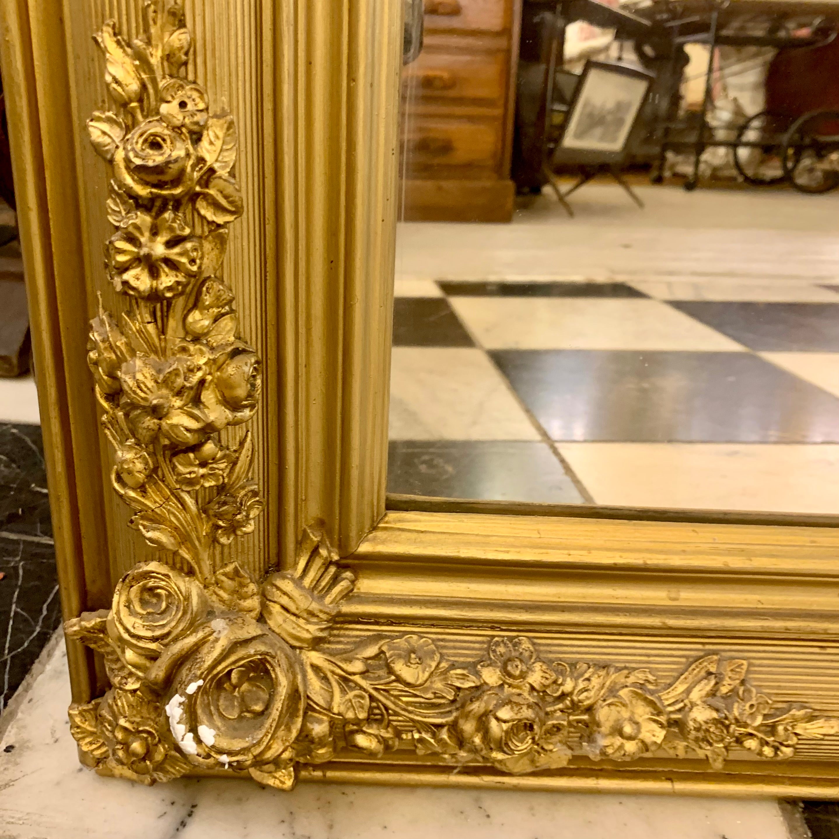 Gorgeous Gilt Gold Antique Mirror - SOLD