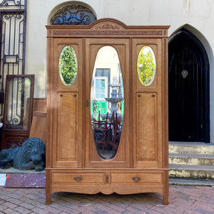 Antique French Country Oak Wardrobe