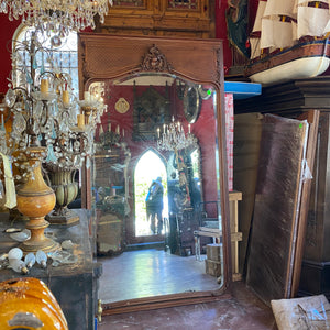 Very Large Antique Walnut Mirror