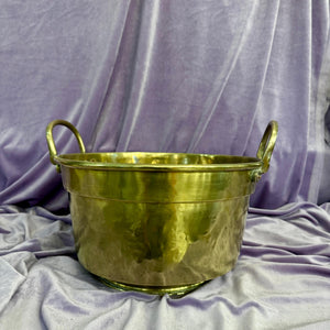 Large Antique Polished Brass Jam Pot
