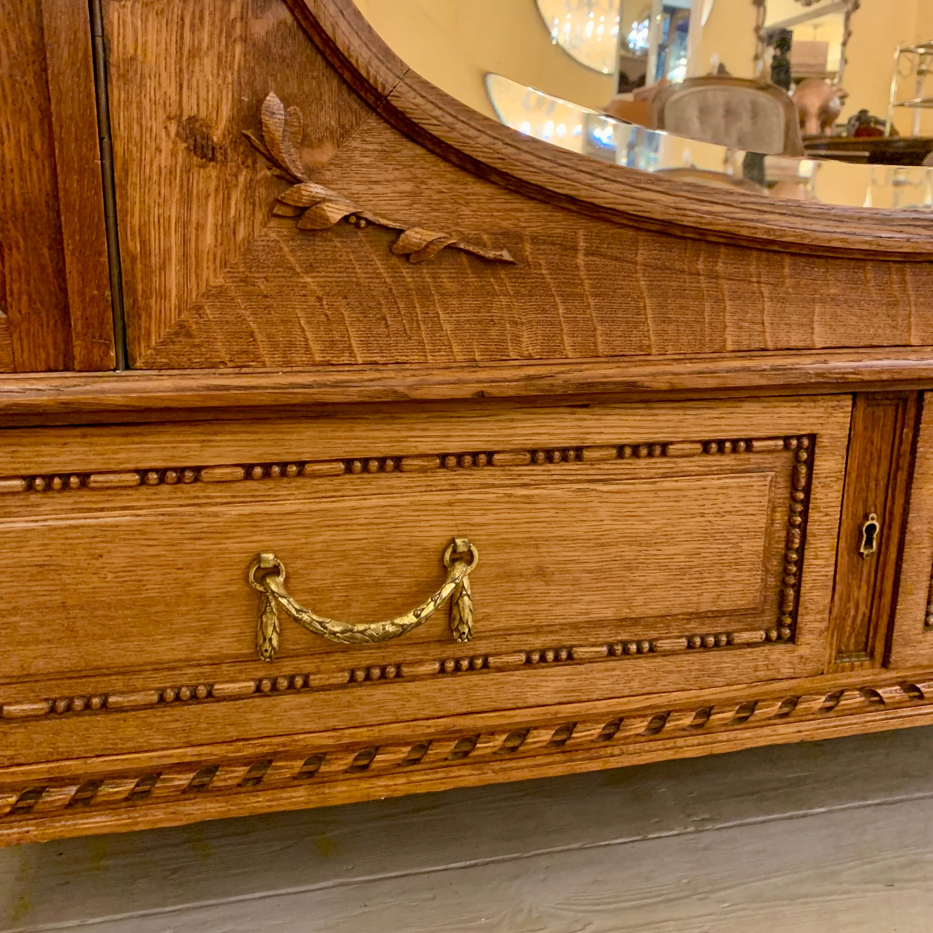 Antique Empire Era Armoire with Mirror Front