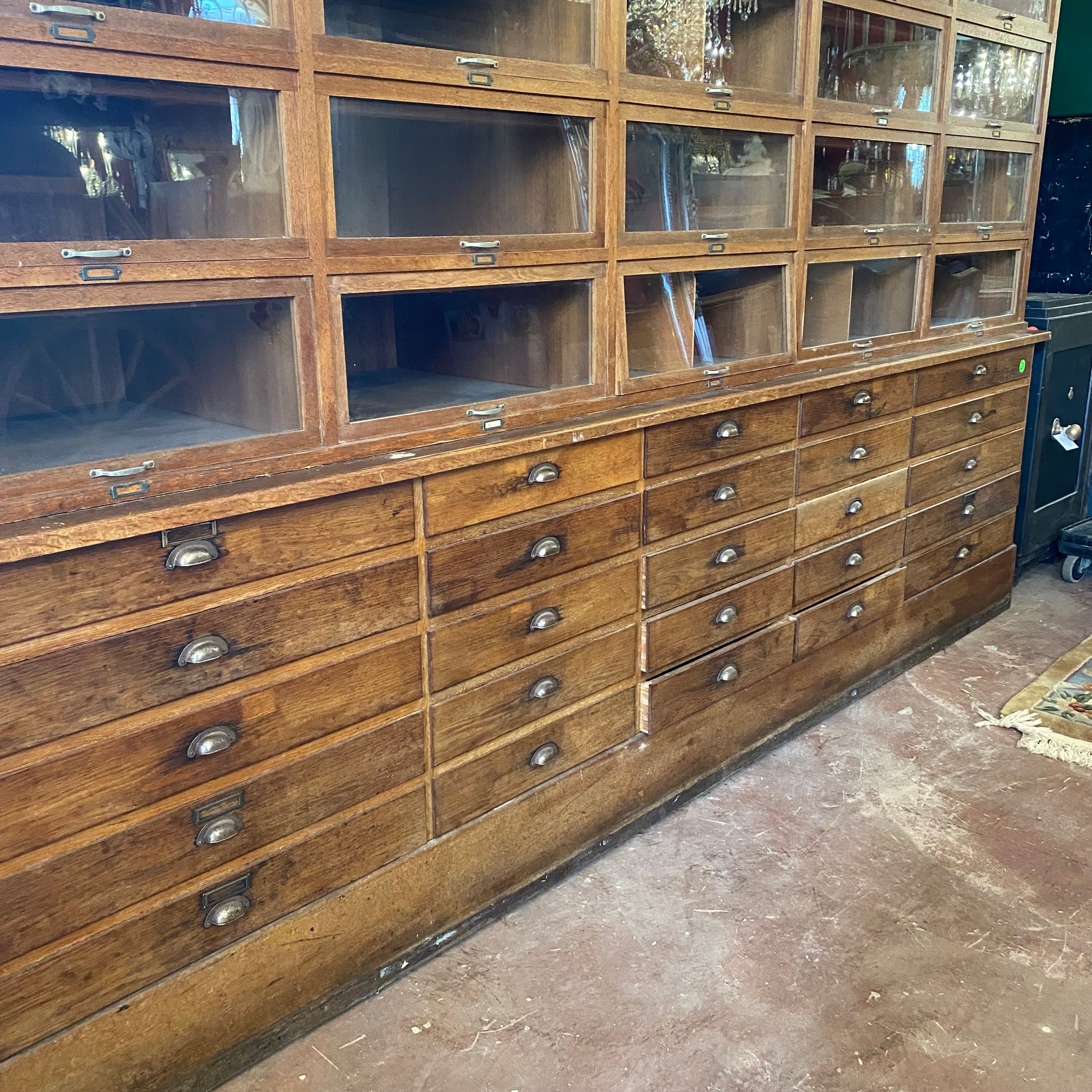 Very Large Antique Oak Filing Cabinet