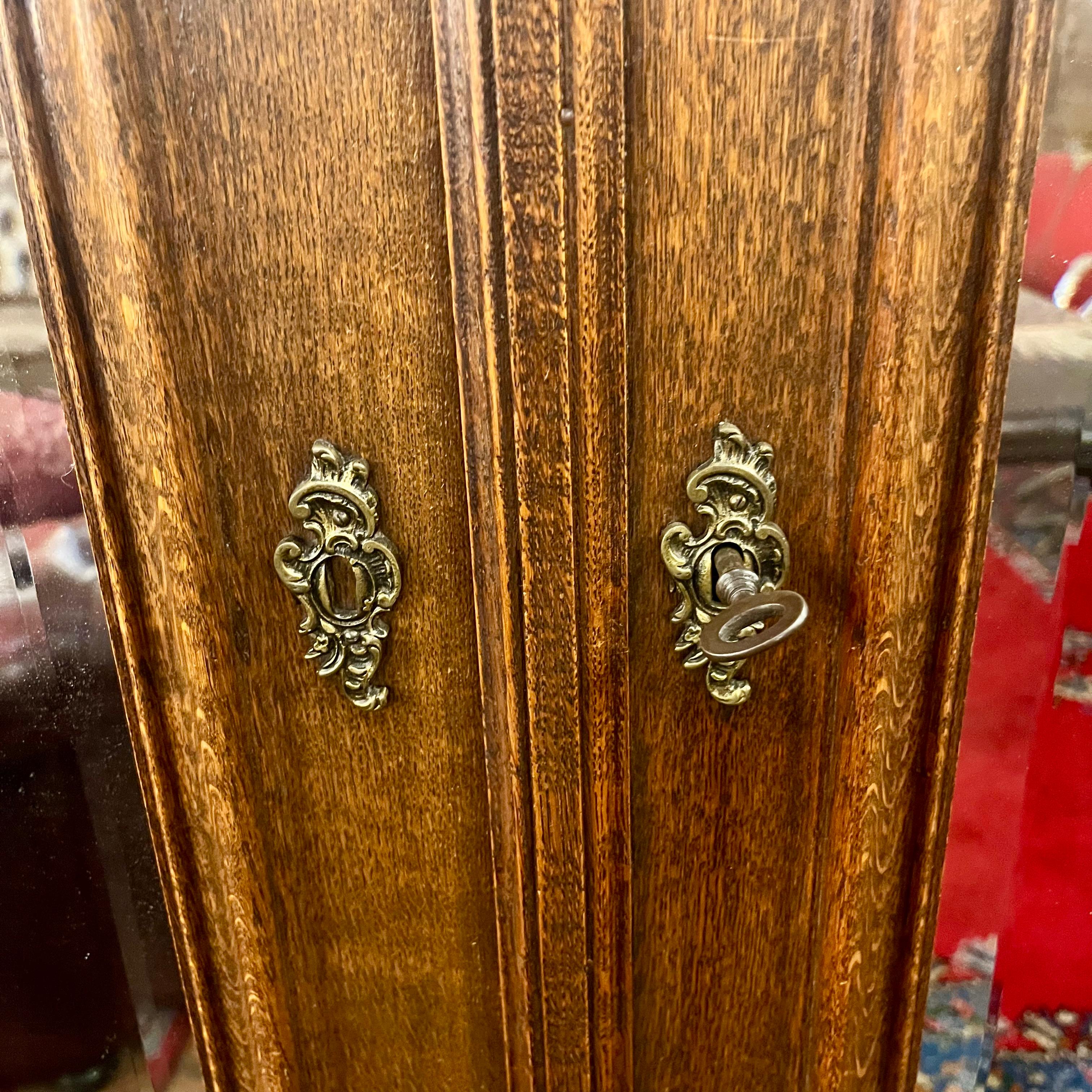 French Oak Mirrored Armoire – Late 19th Century