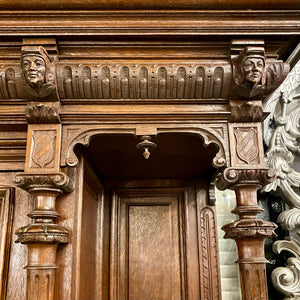 Antique Dark French Oak Cabinets