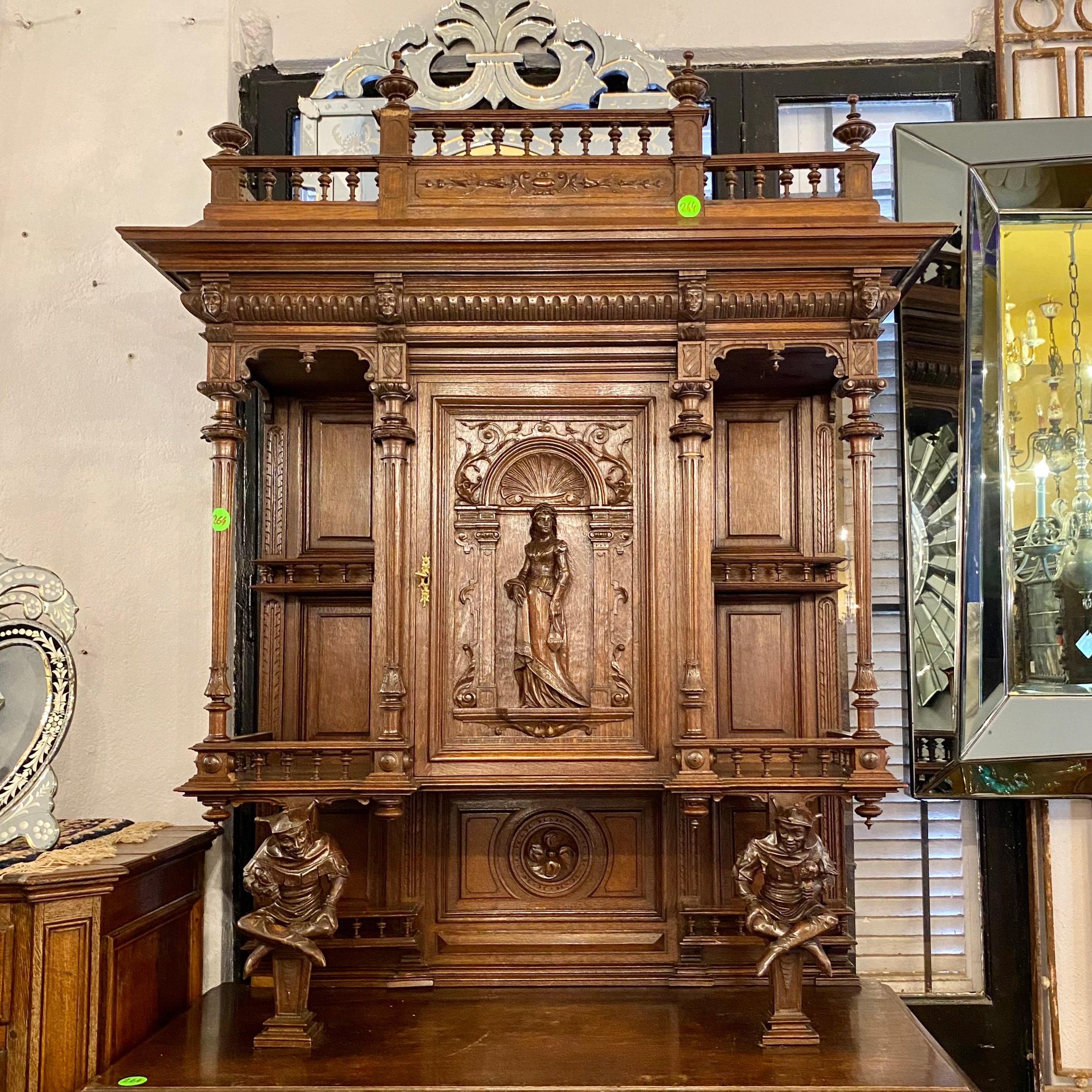 Antique Dark French Oak Cabinets