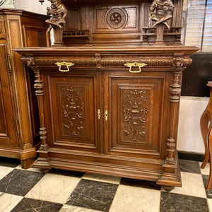 Antique Dark French Oak Cabinets