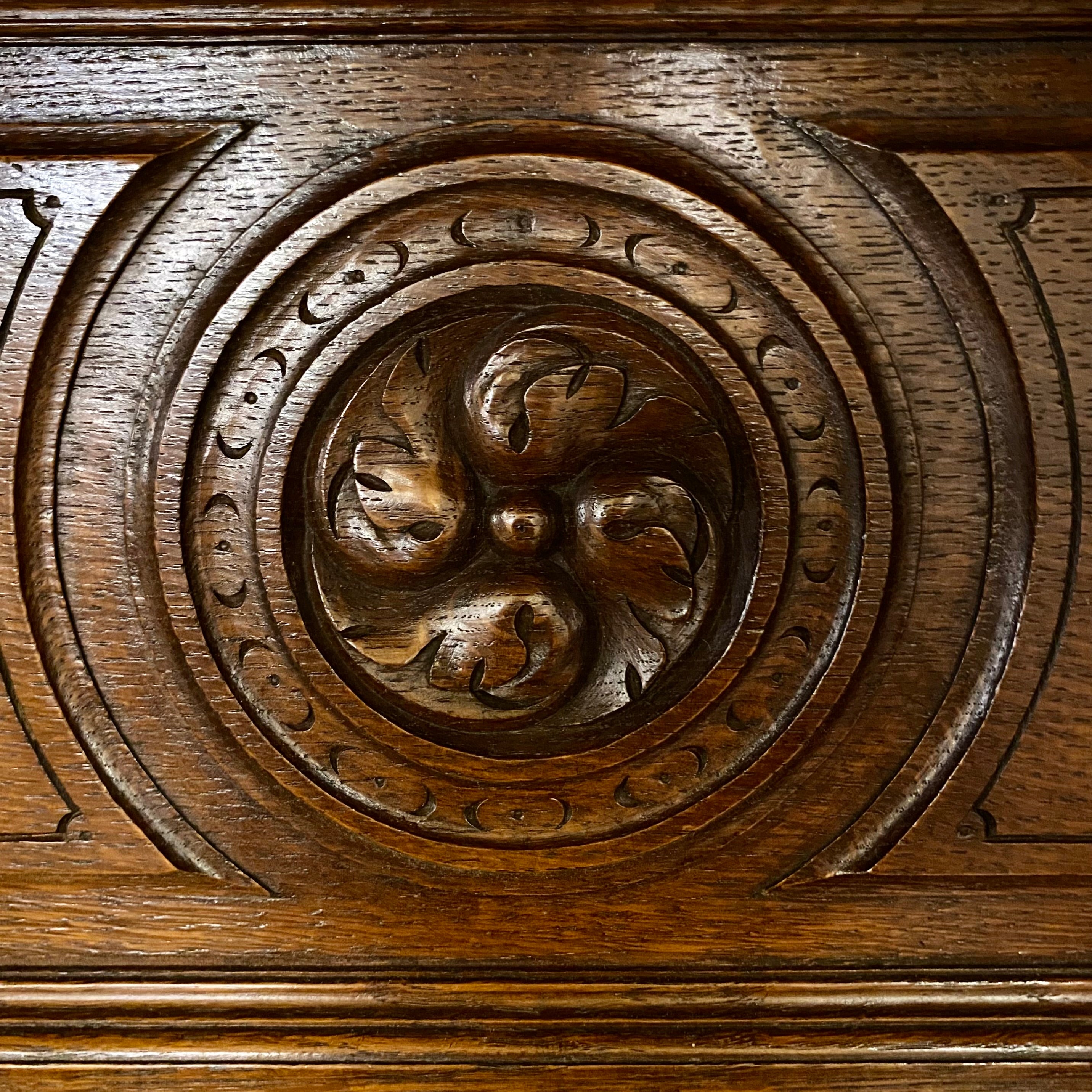 Antique Dark French Oak Cabinets