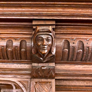 Antique Dark French Oak Cabinets